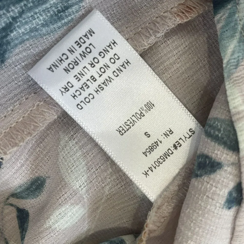 Sadie & Sage Women's Tropical Floral Button Down Pink Dress Size S